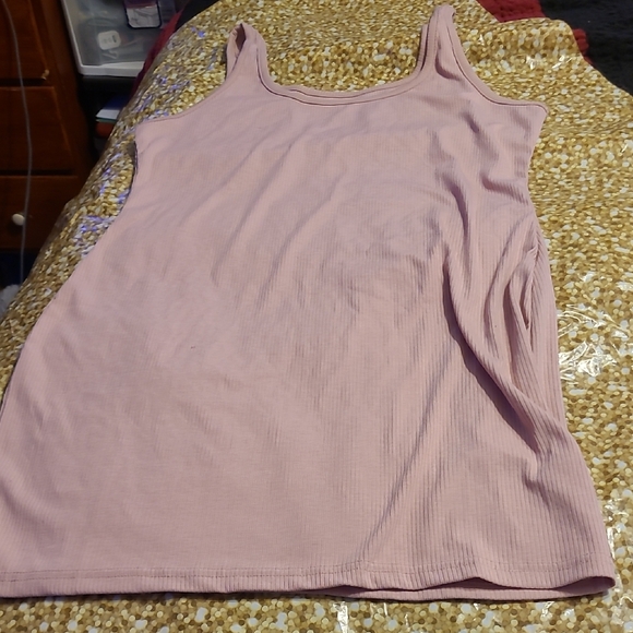Pink Ribbed Tank Top Dress - Picture 2 of 3